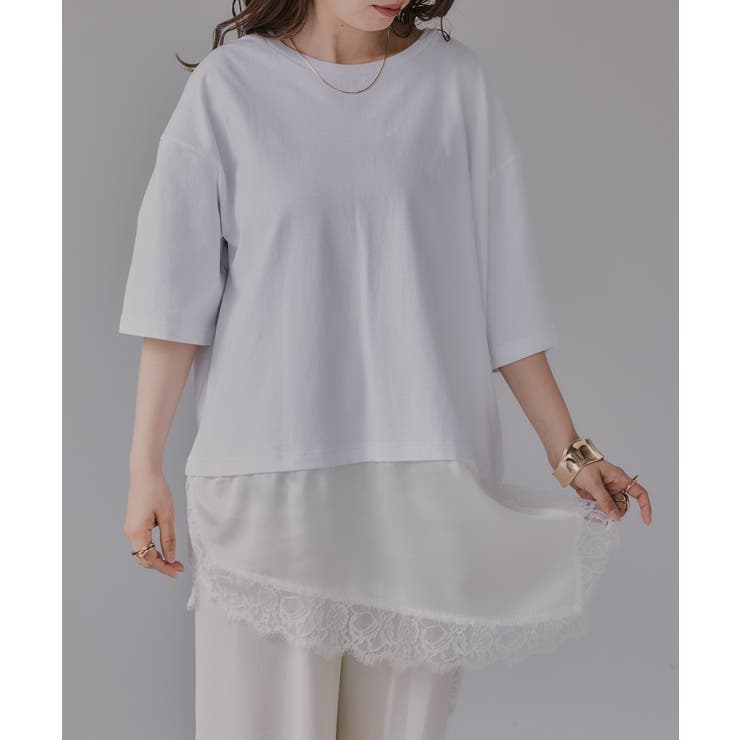 レース ドッキング  Tシャツ | 210nouve | 詳細画像7 