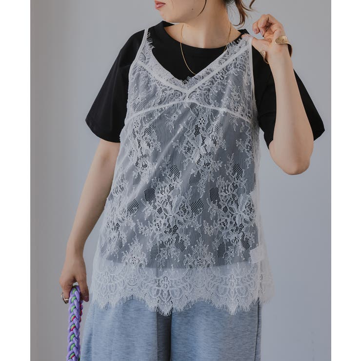 レースキャミレーヤードTシャツ | 210nouve | 詳細画像2 