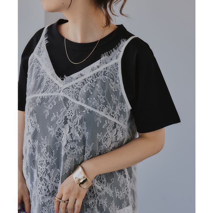 レースキャミレーヤードTシャツ | 210nouve | 詳細画像3 