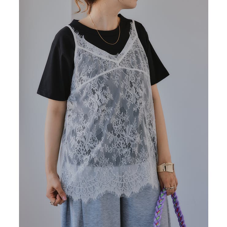 レースキャミレーヤードTシャツ | 210nouve | 詳細画像4 