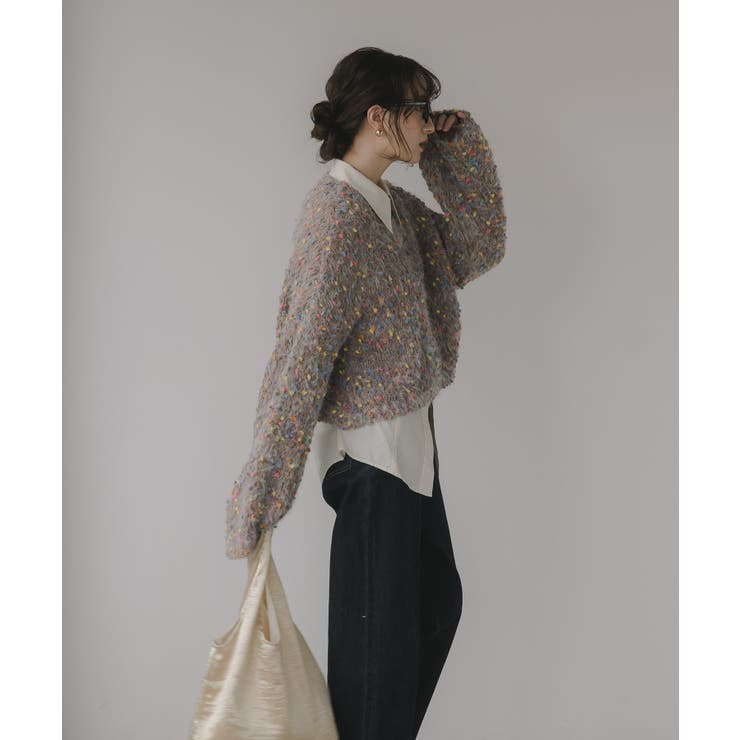 ミックスカラー オーバーサイズ クロップド丈 ニット | 210nouve | 詳細画像11 