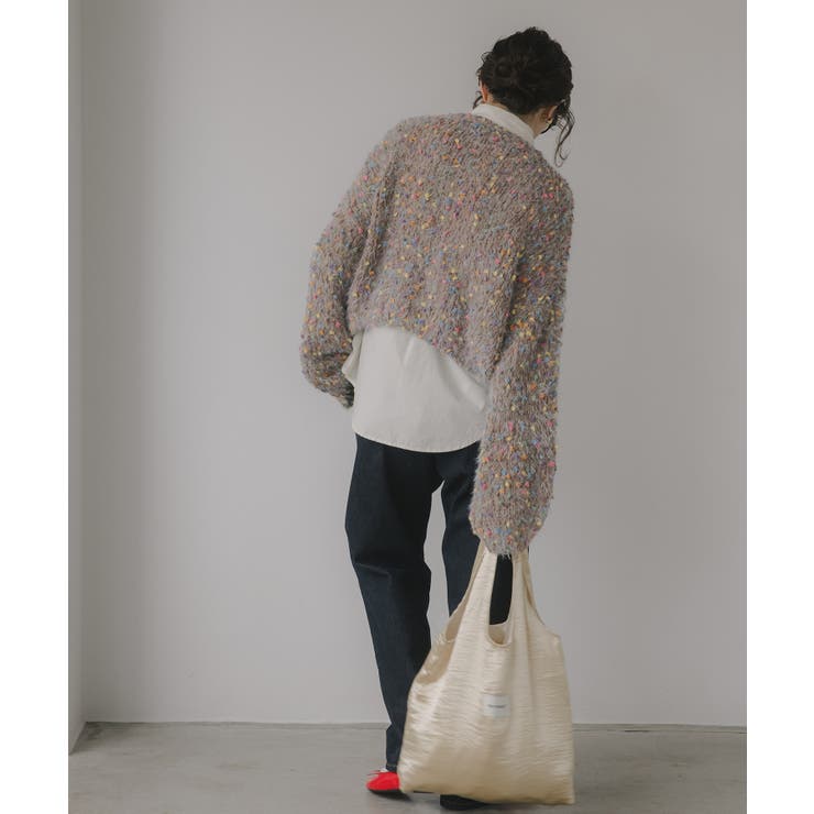 ミックスカラー オーバーサイズ クロップド丈 ニット | 210nouve | 詳細画像12 