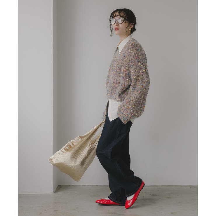 ミックスカラー オーバーサイズ クロップド丈 ニット | 210nouve | 詳細画像13 