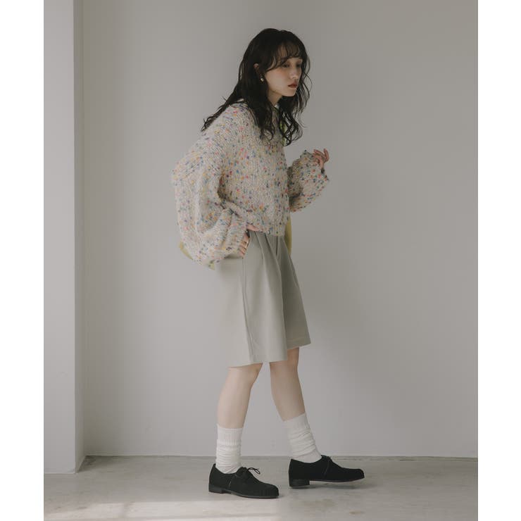 ミックスカラー オーバーサイズ クロップド丈 ニット | 210nouve | 詳細画像16 