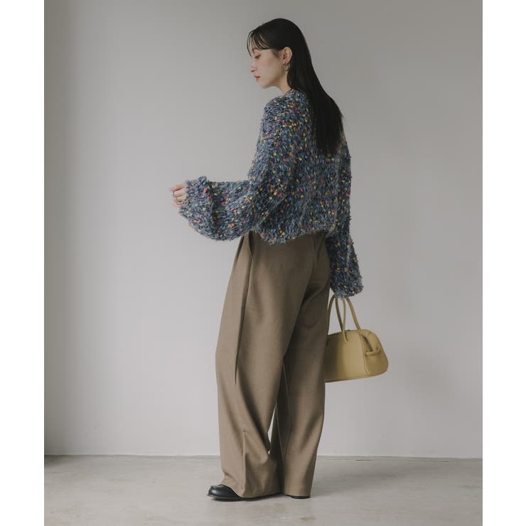 ミックスカラー オーバーサイズ クロップド丈 ニット | 210nouve | 詳細画像4 