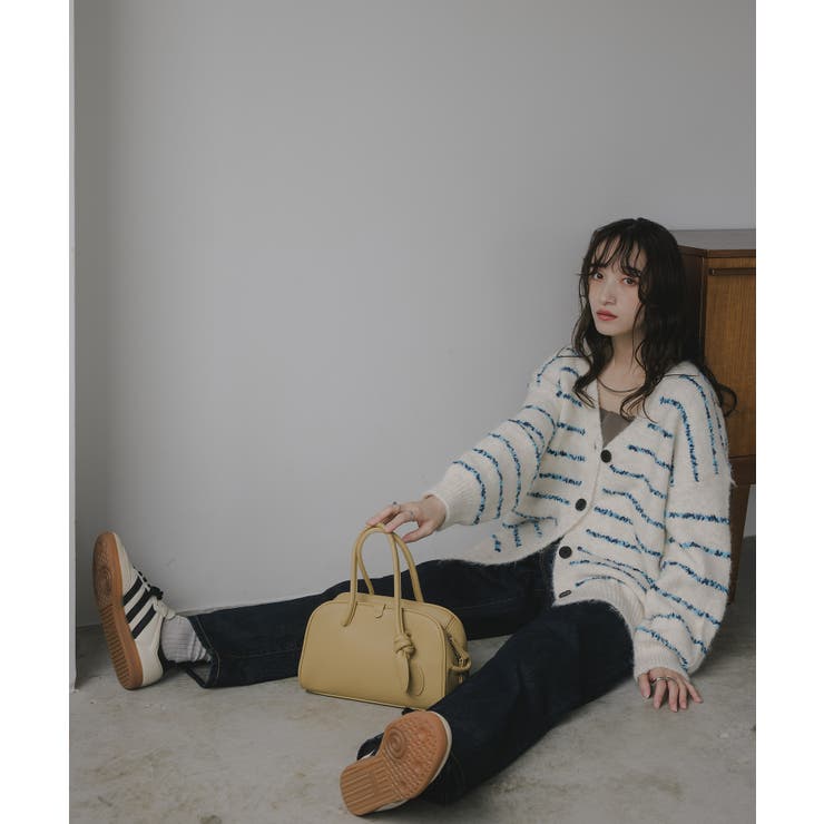 ツイード ボーダー オーバーサイズ ニット カーディガン | 210nouve | 詳細画像7 