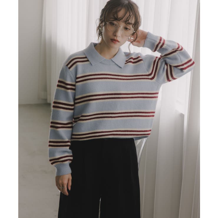 ラムタッチ ボーダー ポロニット | 210nouve | 詳細画像10 