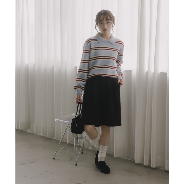 ラムタッチ ボーダー ポロニット | 210nouve | 詳細画像13 