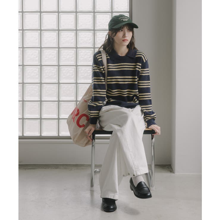 ラムタッチ ボーダー ポロニット | 210nouve | 詳細画像16 