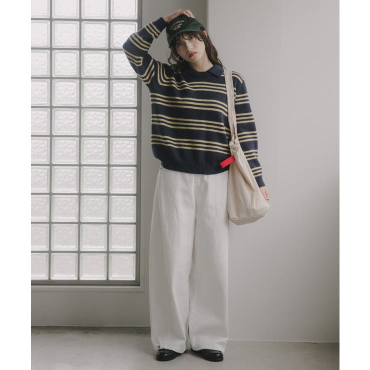 ラムタッチ ボーダー ポロニット | 210nouve | 詳細画像17 