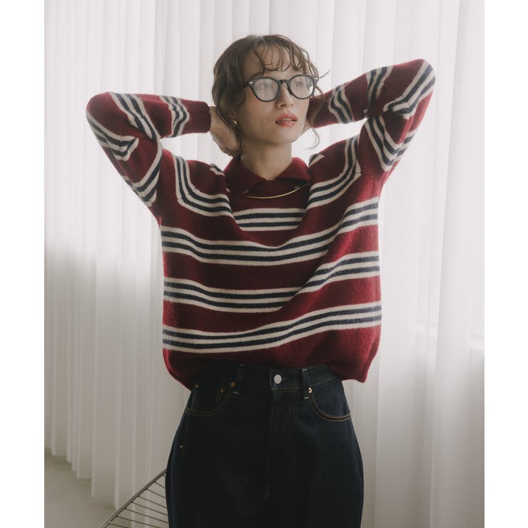 ラムタッチ ボーダー ポロニット | 210nouve | 詳細画像3 