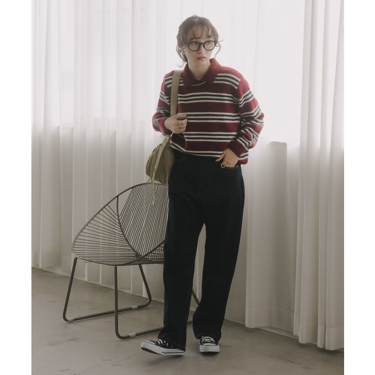 ラムタッチ ボーダー ポロニット | 210nouve | 詳細画像5 