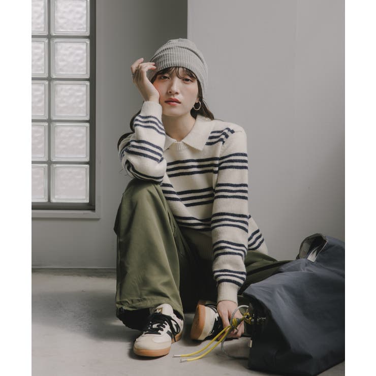 ラムタッチ ボーダー ポロニット | 210nouve | 詳細画像7 