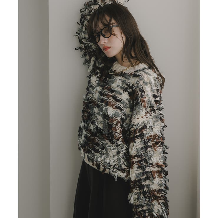 ループヤーン マルチカラー フリンジ ニット | 210nouve | 詳細画像10 