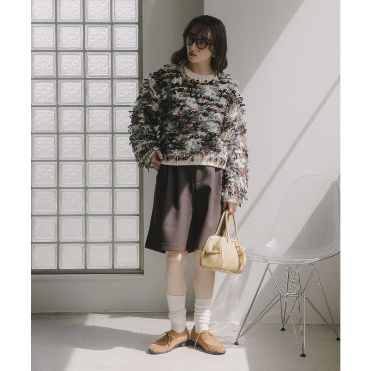 ループヤーン マルチカラー フリンジ ニット | 210nouve | 詳細画像13 