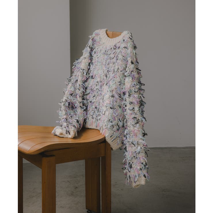 ループヤーン マルチカラー フリンジ ニット | 210nouve | 詳細画像15 