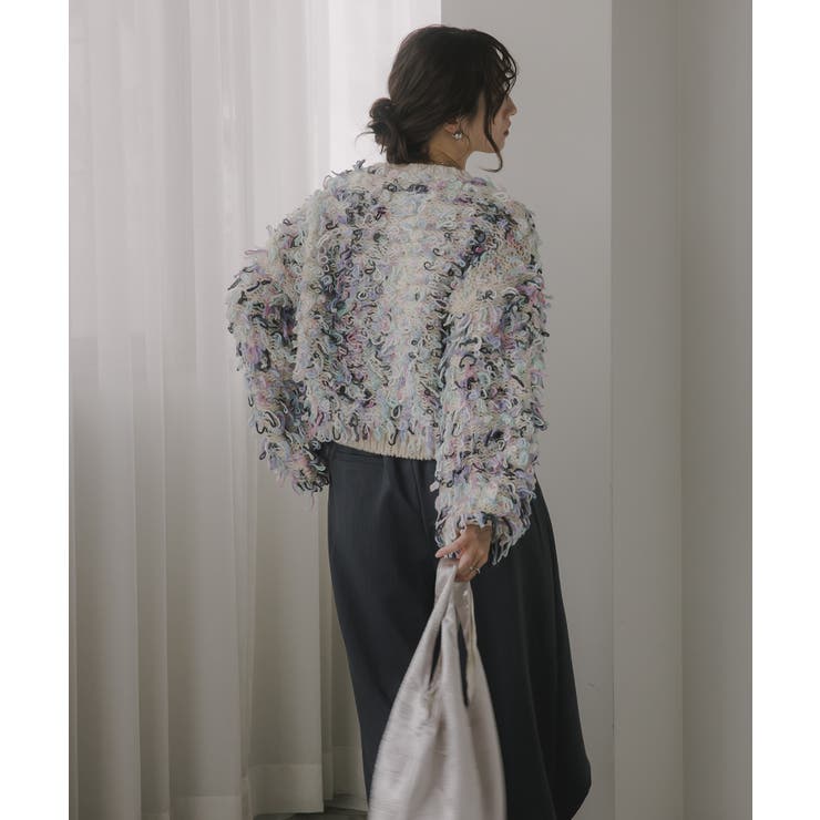 ループヤーン マルチカラー フリンジ ニット | 210nouve | 詳細画像7 