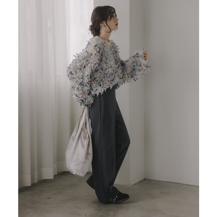 ループヤーン マルチカラー フリンジ ニット | 210nouve | 詳細画像8 