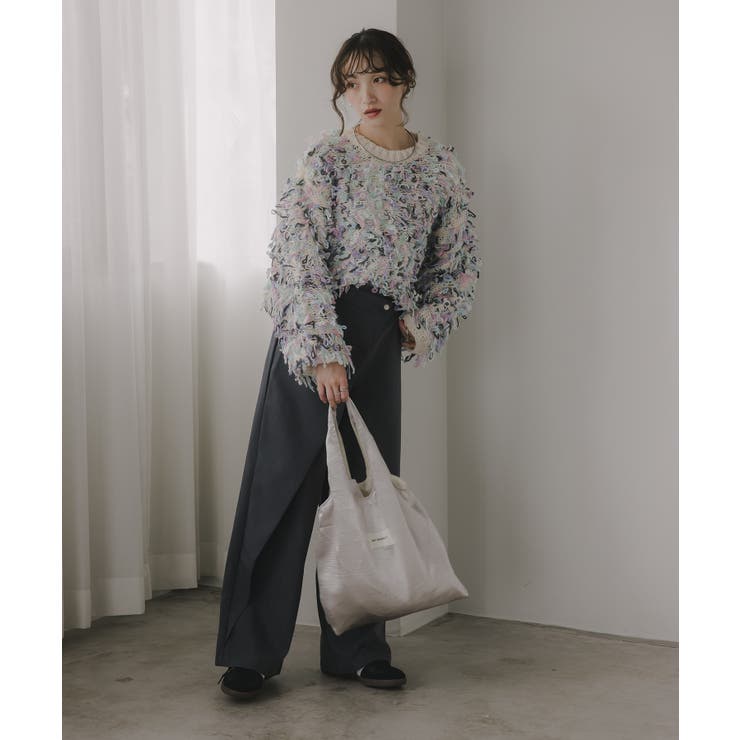 ループヤーン マルチカラー フリンジ ニット | 210nouve | 詳細画像9 