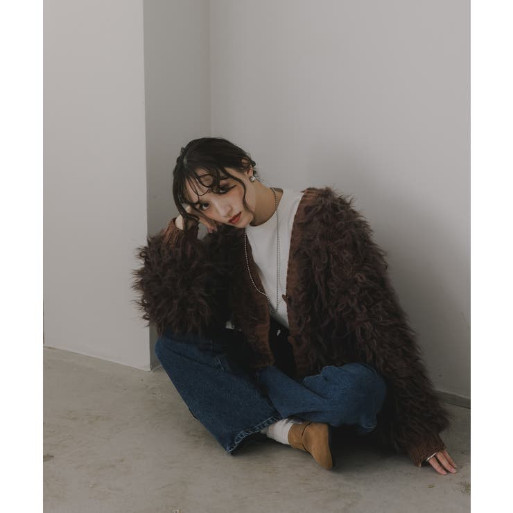 ループヤーン シャギー  カーディガン | 210nouve | 詳細画像6 