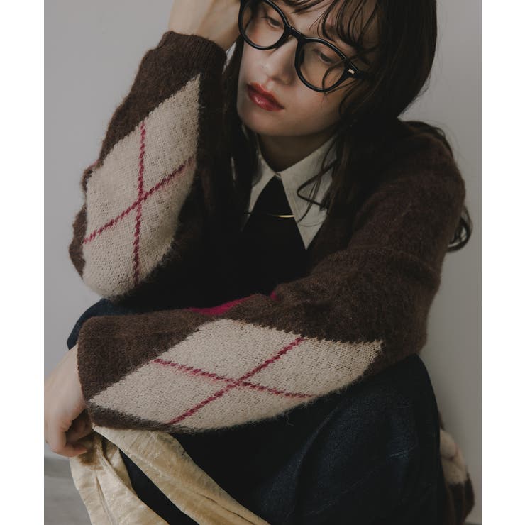 アーガイル ルーズ シャギー ニット | 210nouve | 詳細画像12 