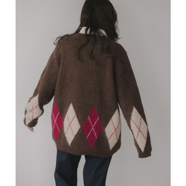 アーガイル ルーズ シャギー ニット | 210nouve | 詳細画像14 