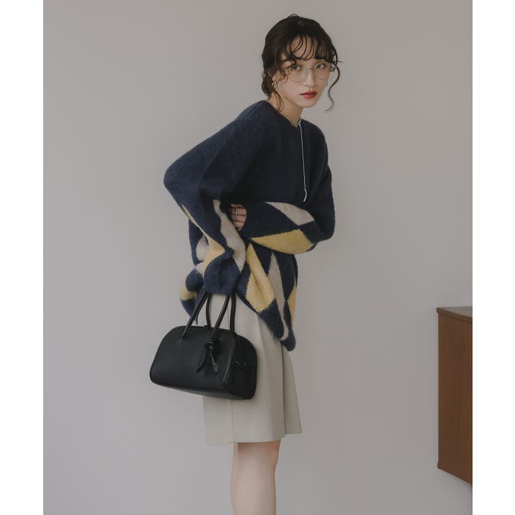 アーガイル ルーズ シャギー ニット | 210nouve | 詳細画像3 