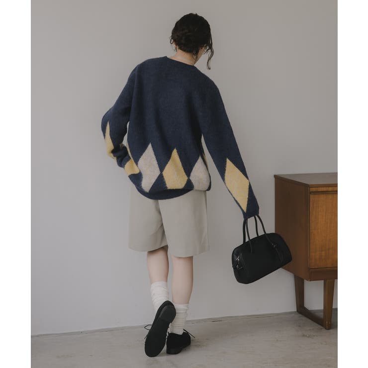 アーガイル ルーズ シャギー ニット | 210nouve | 詳細画像4 