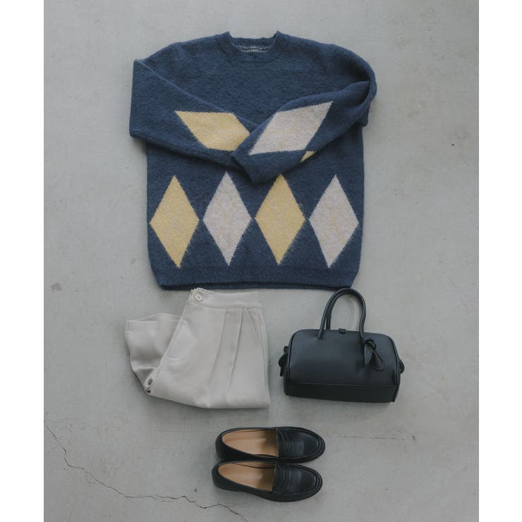 アーガイル ルーズ シャギー ニット | 210nouve | 詳細画像6 