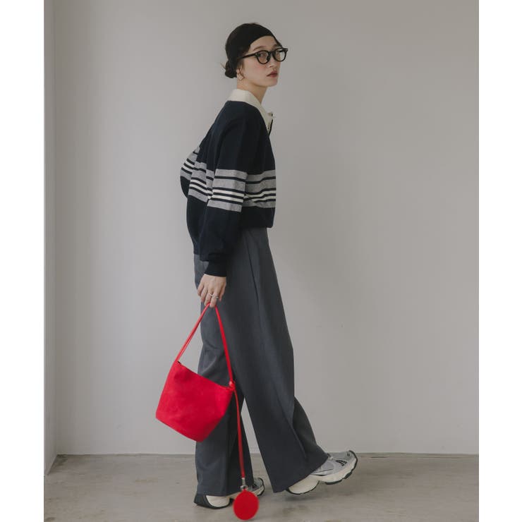 マルチボーダー ポロ襟 ニット | 210nouve | 詳細画像4 