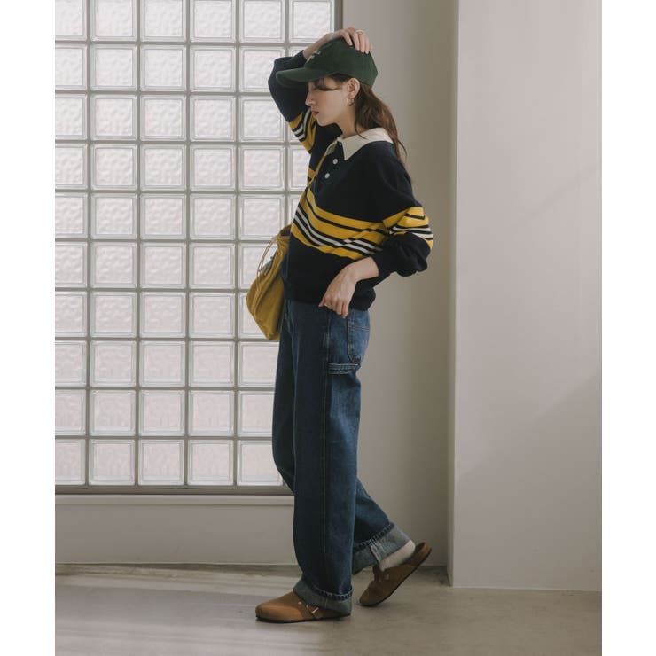 マルチボーダー ポロ襟 ニット | 210nouve | 詳細画像8 