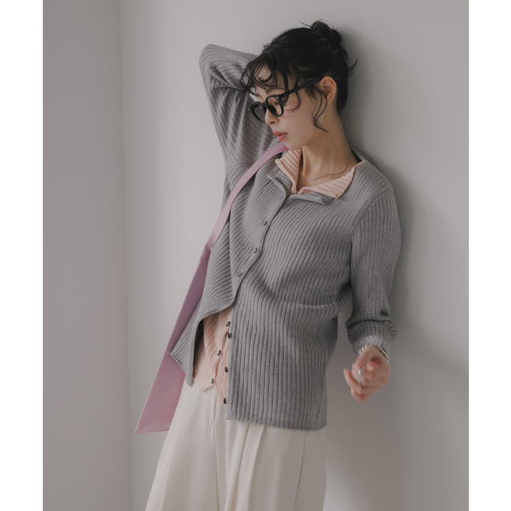 レイヤード バイカラー ニット カーディガン | 210nouve | 詳細画像10 