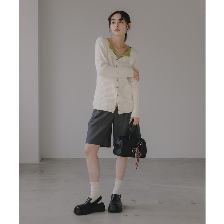 レイヤード バイカラー ニット カーディガン | 210nouve | 詳細画像8 