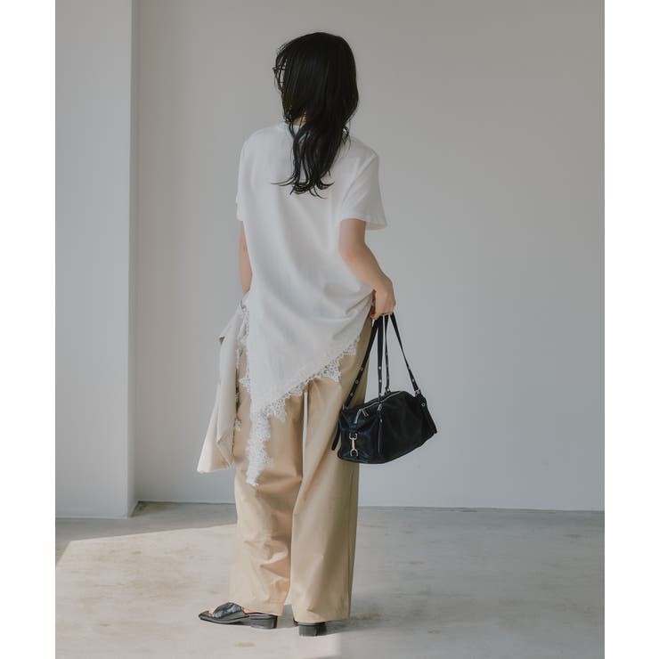 裾 レース ドッキング アシンメトリー Tシャツ | 210nouve | 詳細画像12 