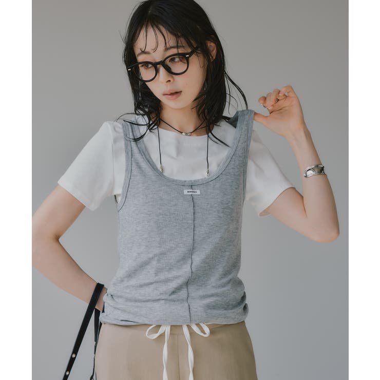 タンクセット レイヤード デザイン Tシャツ | 210nouve | 詳細画像10 