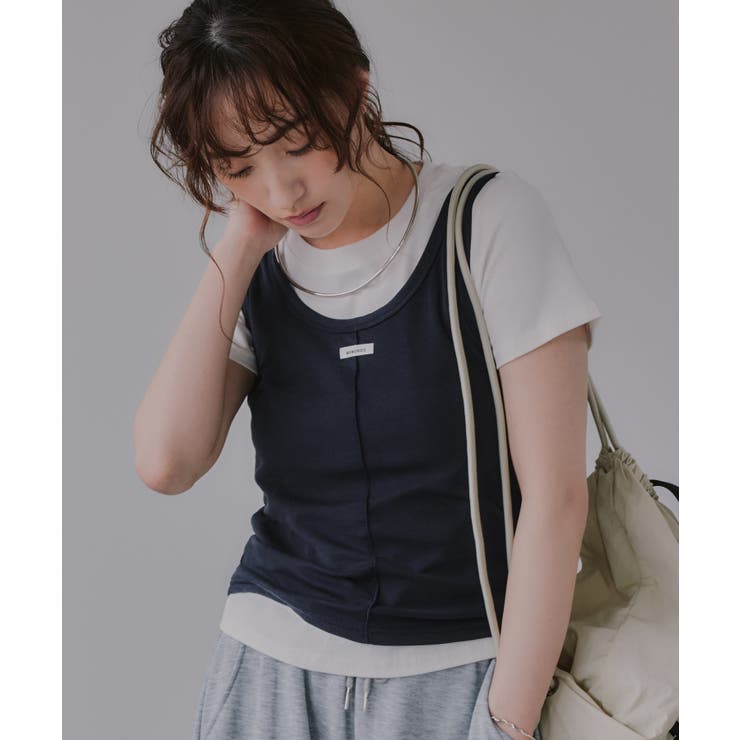 タンクセット レイヤード デザイン Tシャツ | 210nouve | 詳細画像15 