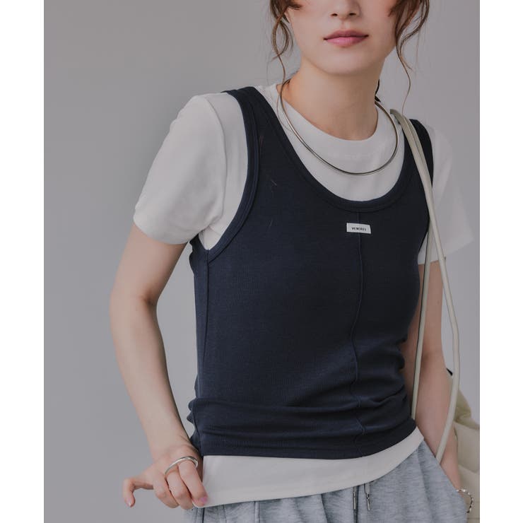タンクセット レイヤード デザイン Tシャツ | 210nouve | 詳細画像16 
