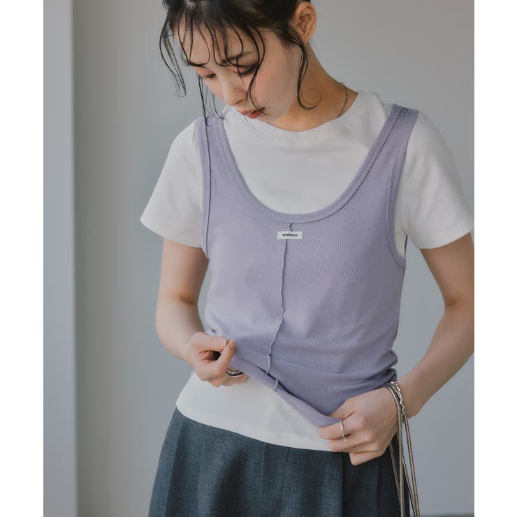 タンクセット レイヤード デザイン Tシャツ | 210nouve | 詳細画像2 