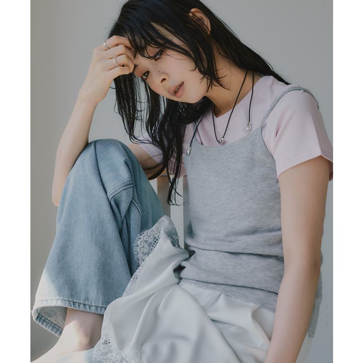 ニットキャミセット レイヤード デザイン Tシャツ | 210nouve | 詳細画像1 