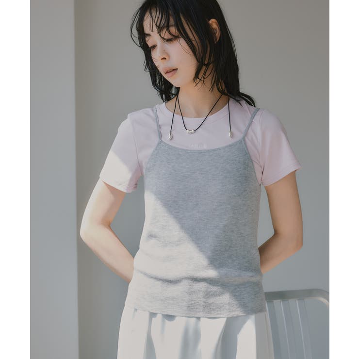 ニットキャミセット レイヤード デザイン Tシャツ | 210nouve | 詳細画像2 