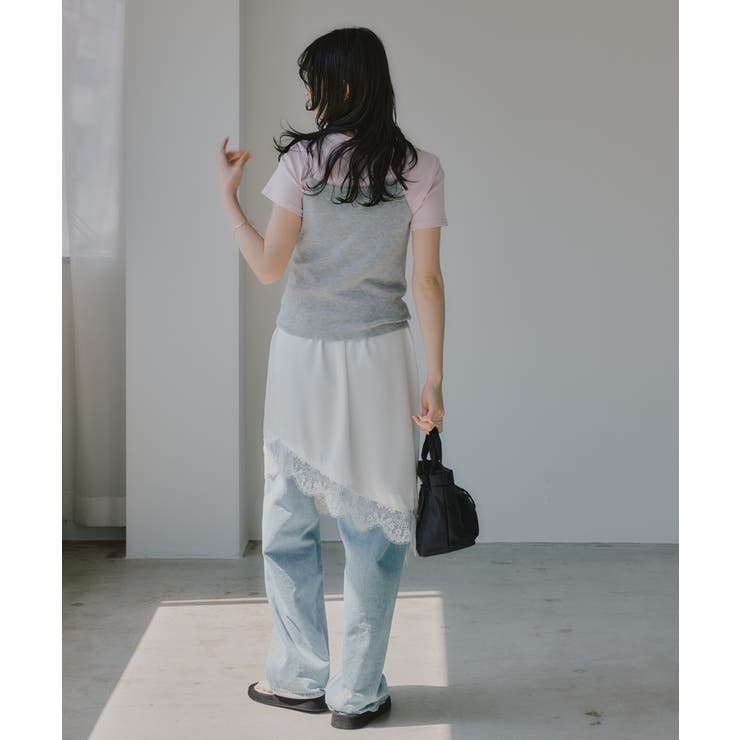 ニットキャミセット レイヤード デザイン Tシャツ | 210nouve | 詳細画像5 