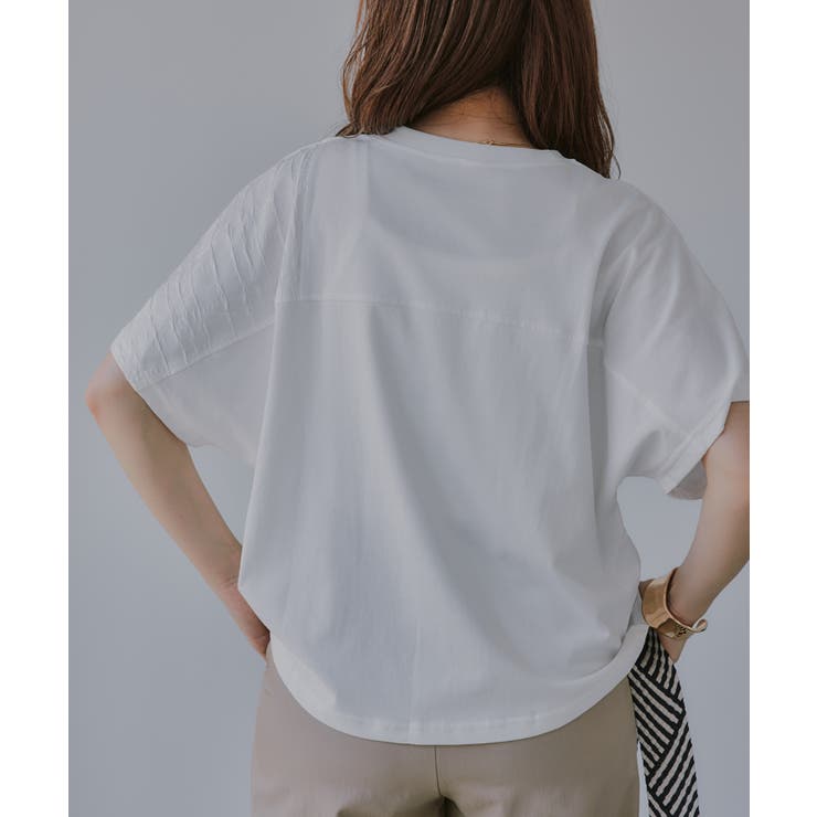 異素材切替え ペプラム Tシャツ | 210nouve | 詳細画像11 