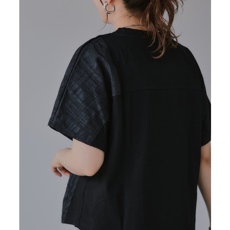 異素材切替え ペプラム Tシャツ | 210nouve | 詳細画像5 
