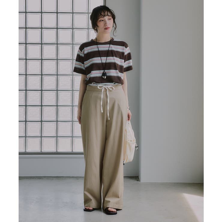 配色 マルチボーダー シアー Tシャツ | 210nouve | 詳細画像14 