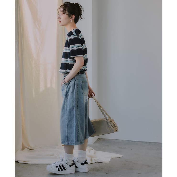 配色 マルチボーダー シアー Tシャツ | 210nouve | 詳細画像18 
