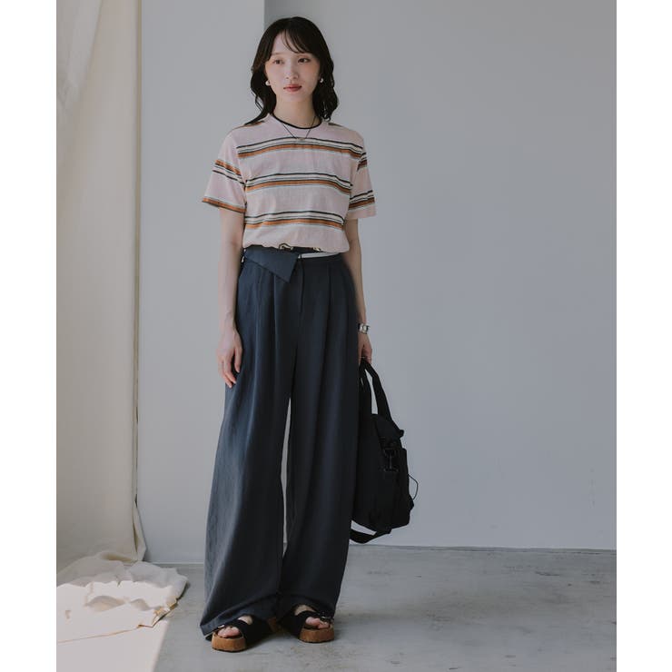 配色 マルチボーダー シアー Tシャツ | 210nouve | 詳細画像20 
