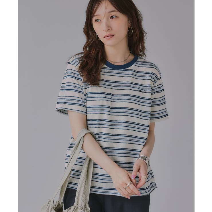 配色 マルチボーダー リンガー Tシャツ | 210nouve | 詳細画像10 