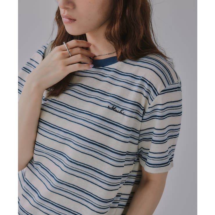 配色 マルチボーダー リンガー Tシャツ | 210nouve | 詳細画像12 