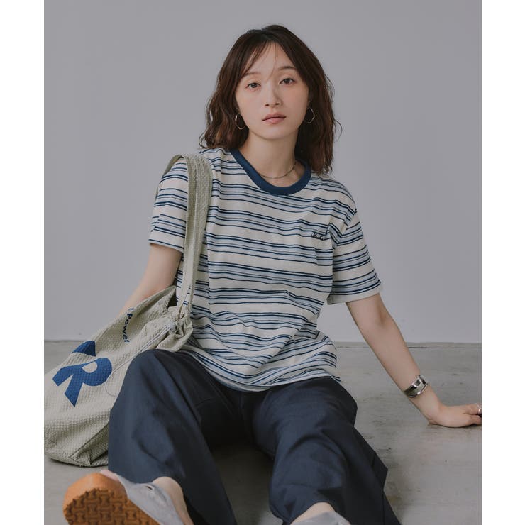 配色 マルチボーダー リンガー Tシャツ | 210nouve | 詳細画像13 