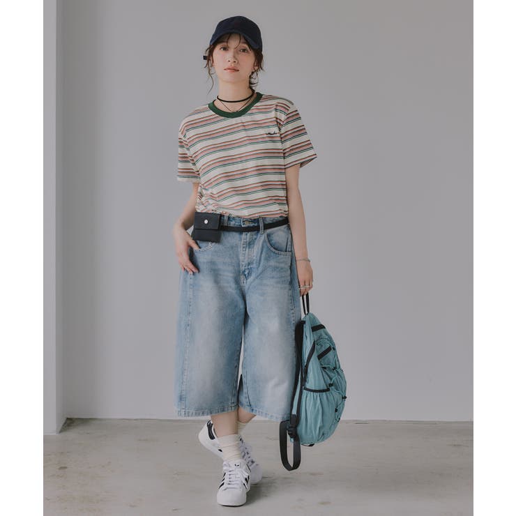 配色 マルチボーダー リンガー Tシャツ | 210nouve | 詳細画像20 